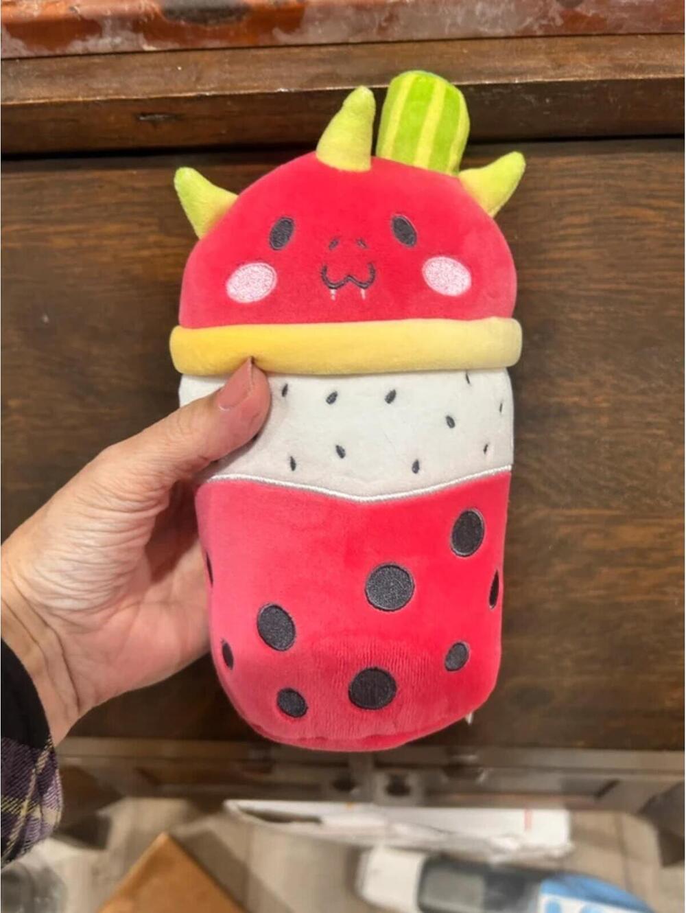 Puchi Gumi Bubble Tea Dragon Fruit Plush Stuffed Toy 9" Kawaii